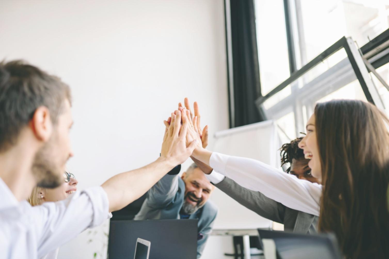 Team bei gemeinsamer Arbeit an Vertrauensbildung